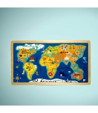 Imagine Puzzle din lemn Harta Lumii