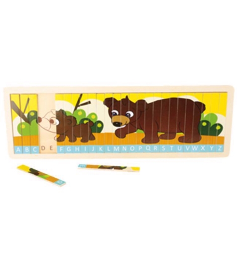 Imagine Puzzle cu ursuleti si litere -  invata alfabetul