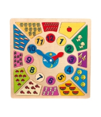 Imagine Ceas din lemn puzzle cu numere