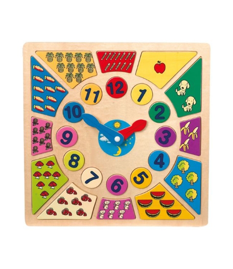 Imagine Ceas din lemn puzzle cu numere